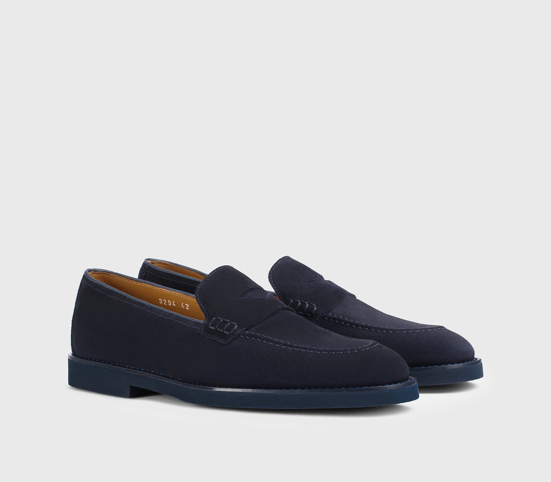Blue suede loafer