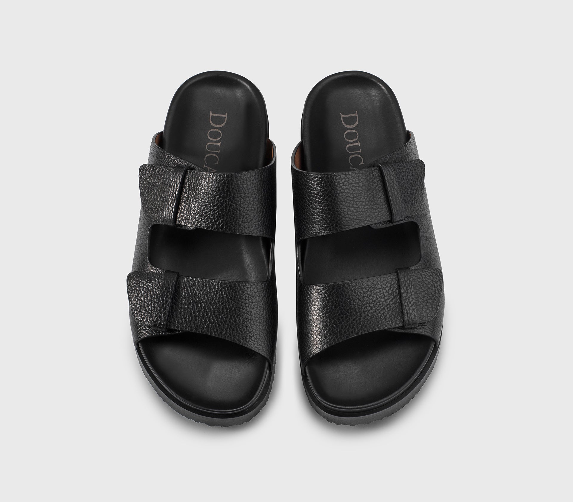 DU3297NECKPF704NN00 - Sandalo con doppia fascia in pelle nero