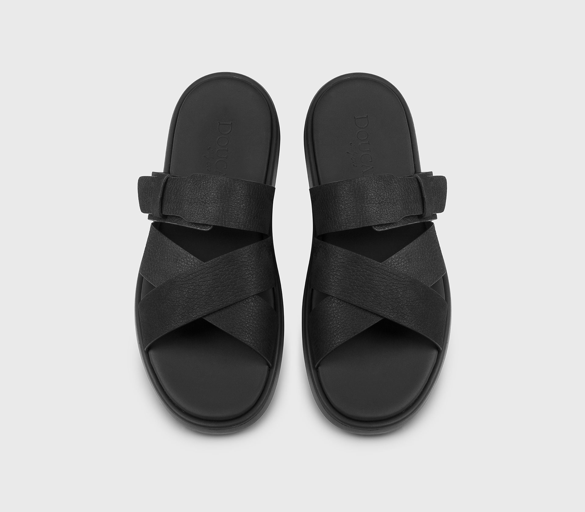 DU3299MYKOUF249NN00 - Sandalo multifascia in pelle nero