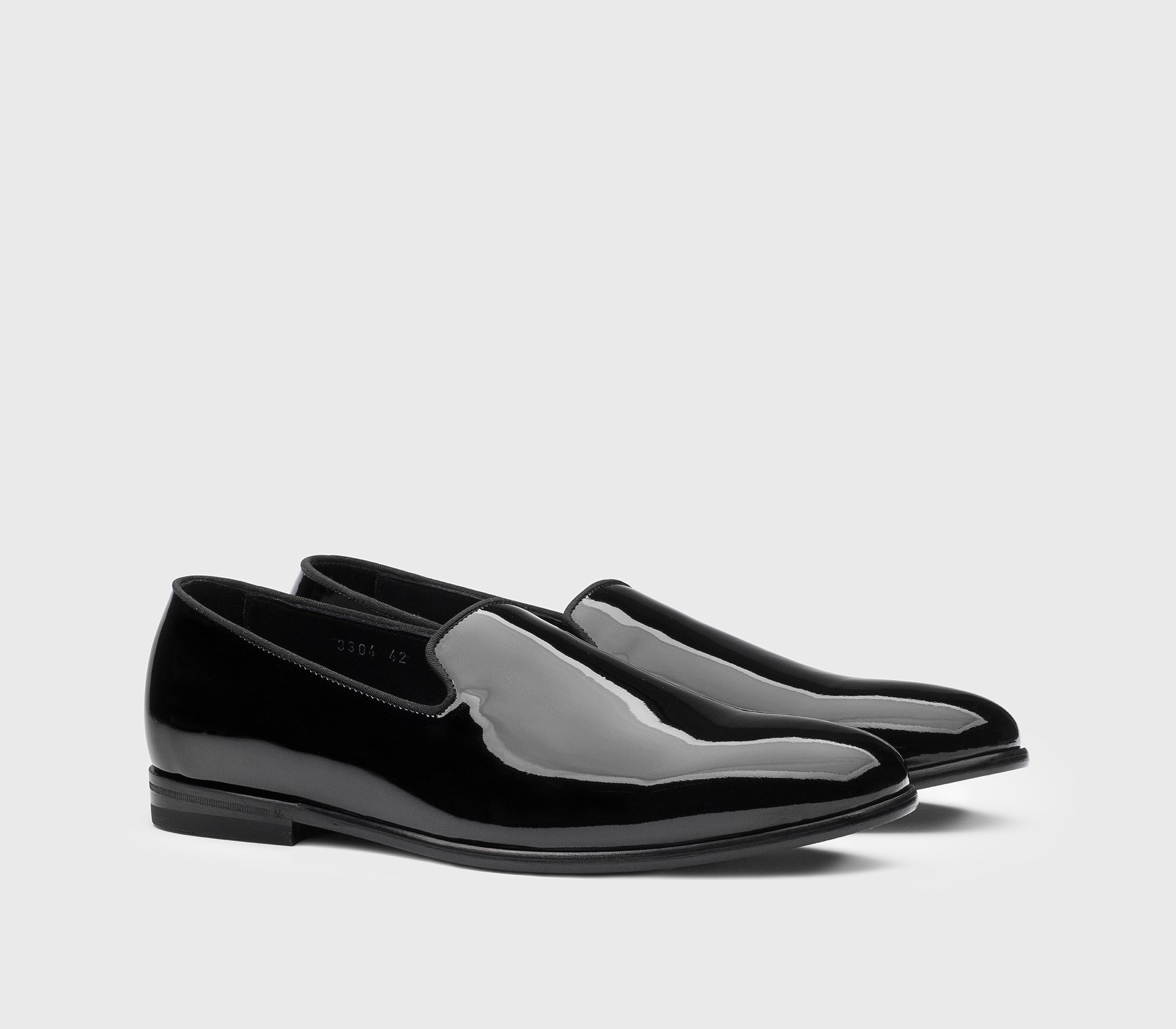 Mocassin en cuir vernis noir