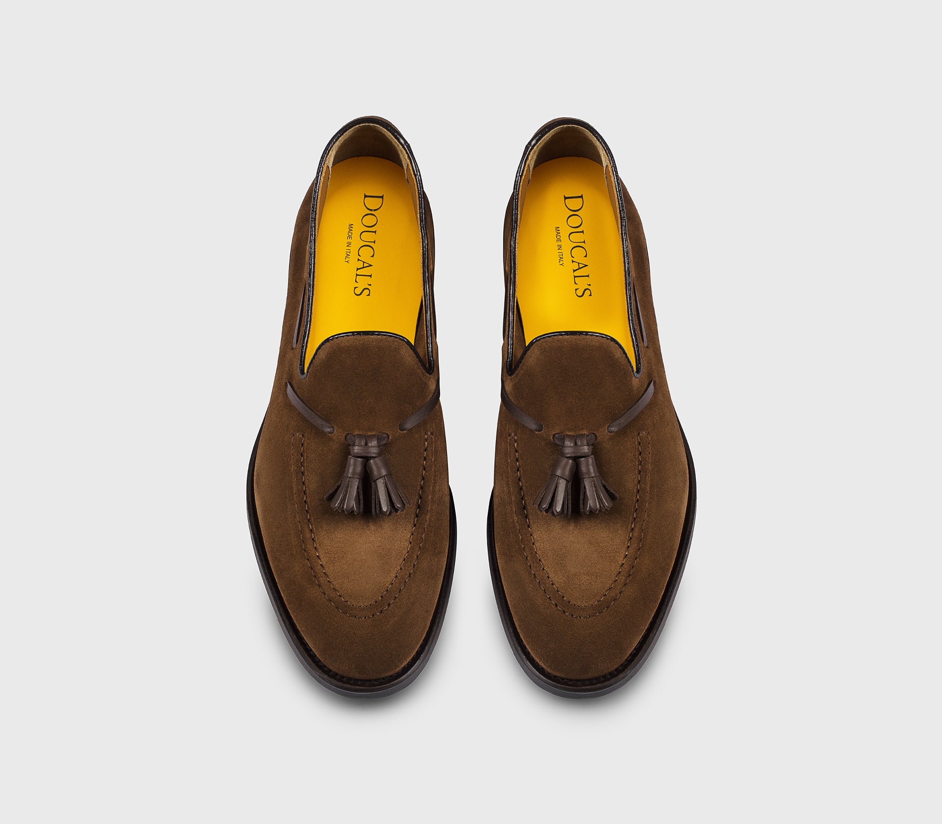 DU3339ORVNPY729TM01 - Mocassino con nappine in suede marrone "snuff"