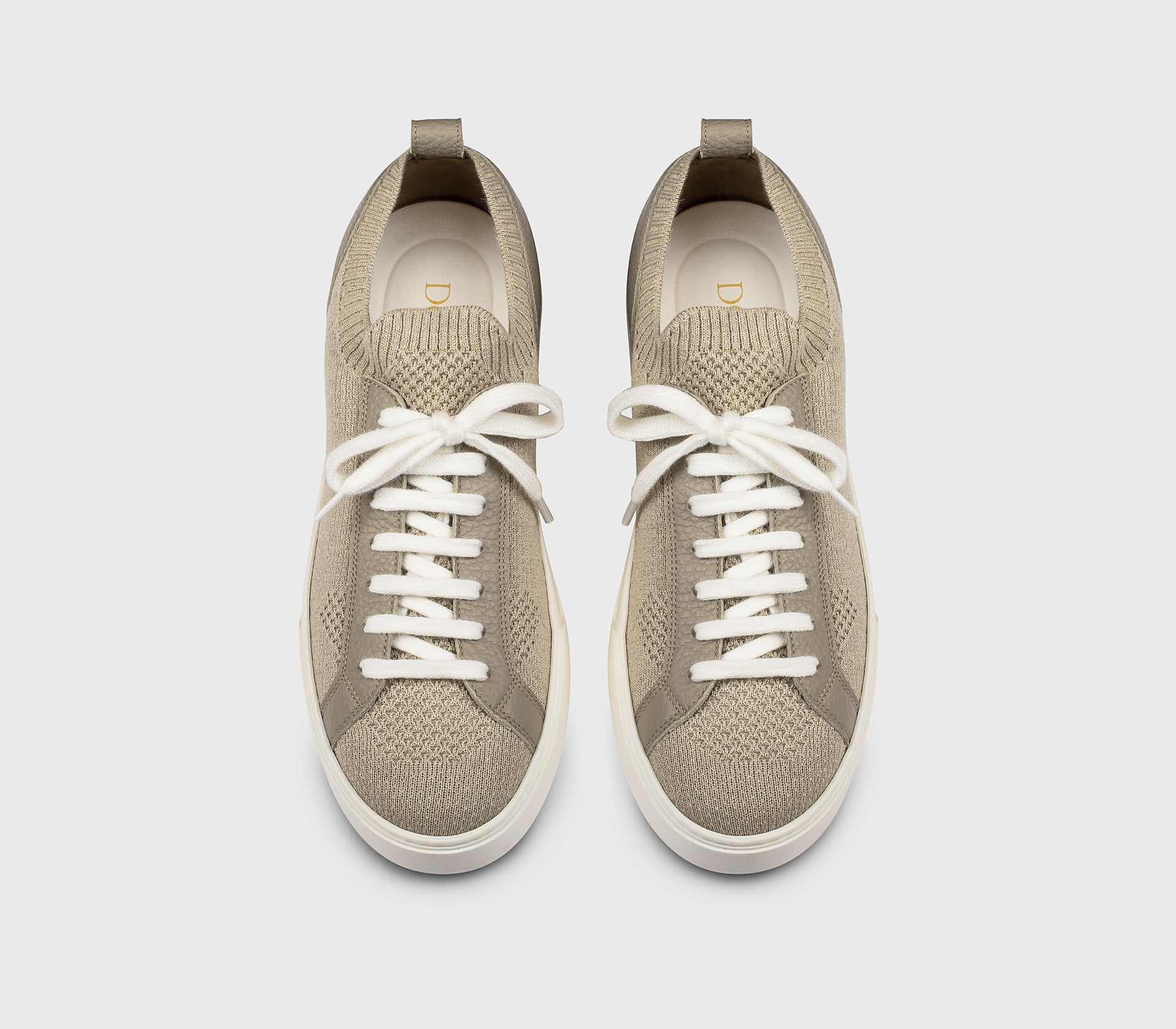DU3381SPENPZ830EM05 - Sneaker in tessuto tecnico e pelle taupe