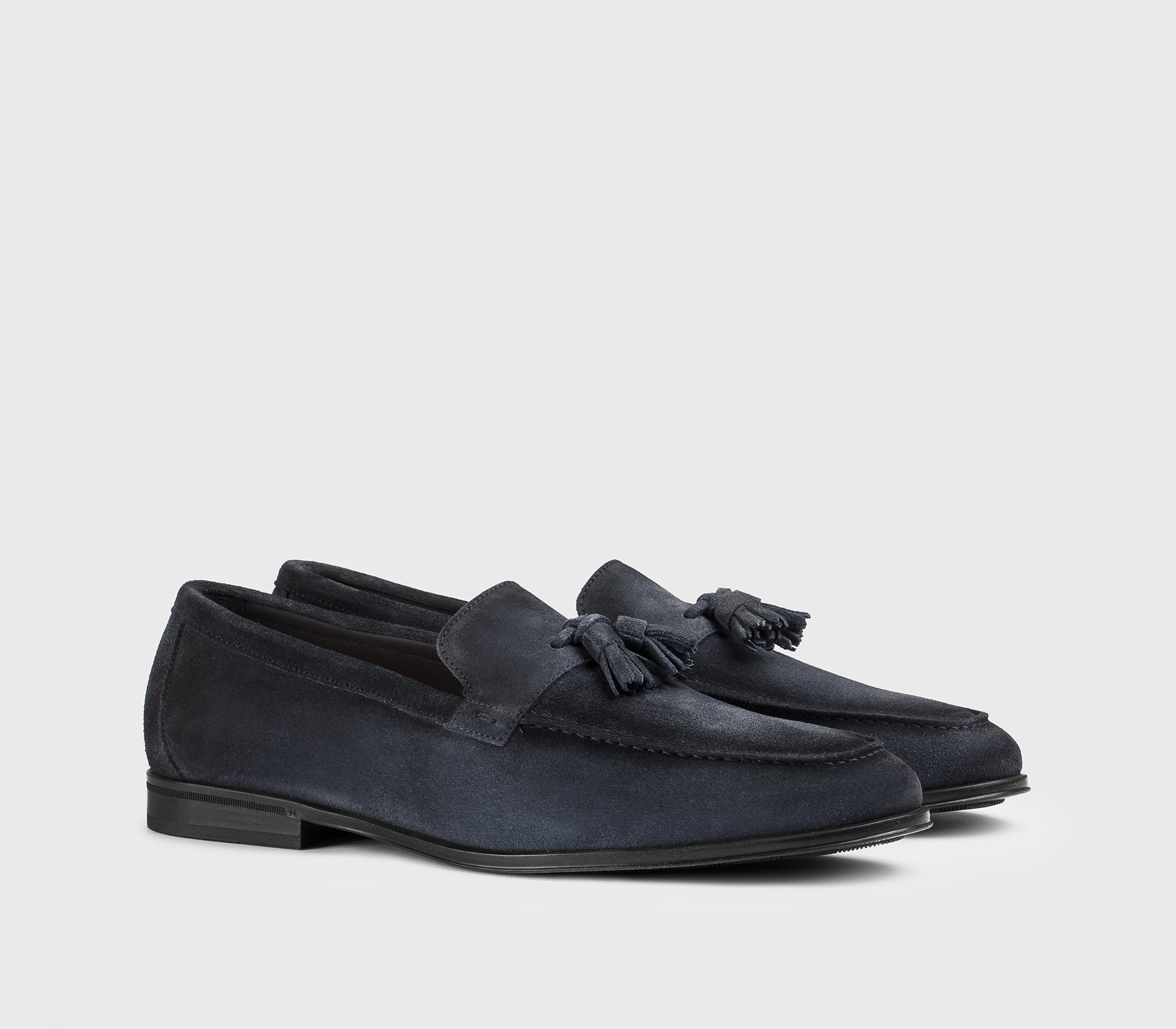 DU3383NOTTUY260NB15 - Mocassino in suede con nappine blu