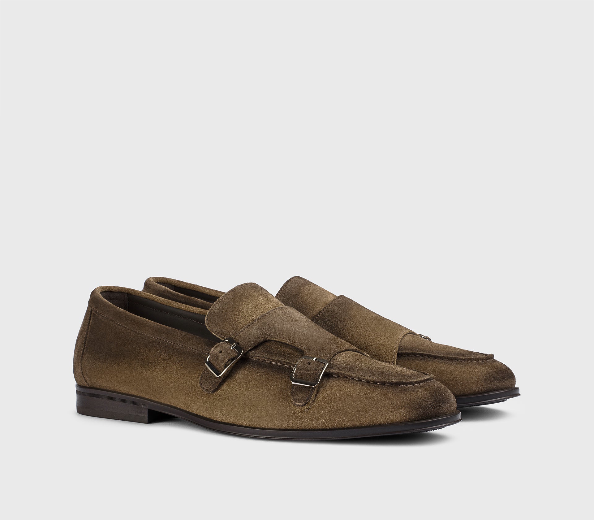 DU3384NOTTUY260TM08 - Mocassino doppia fibbia in suede cacao
