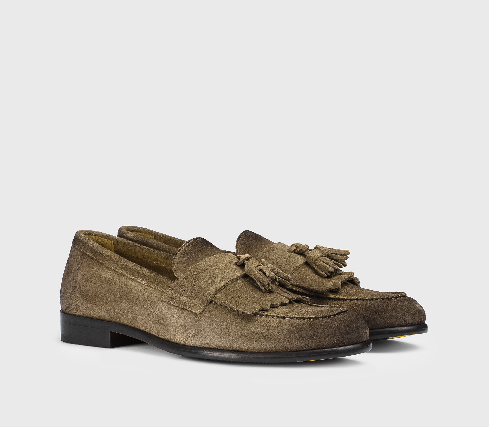 DU3399STRAUY260TM08 - Mocassino con nappine e frangia in suede cacao