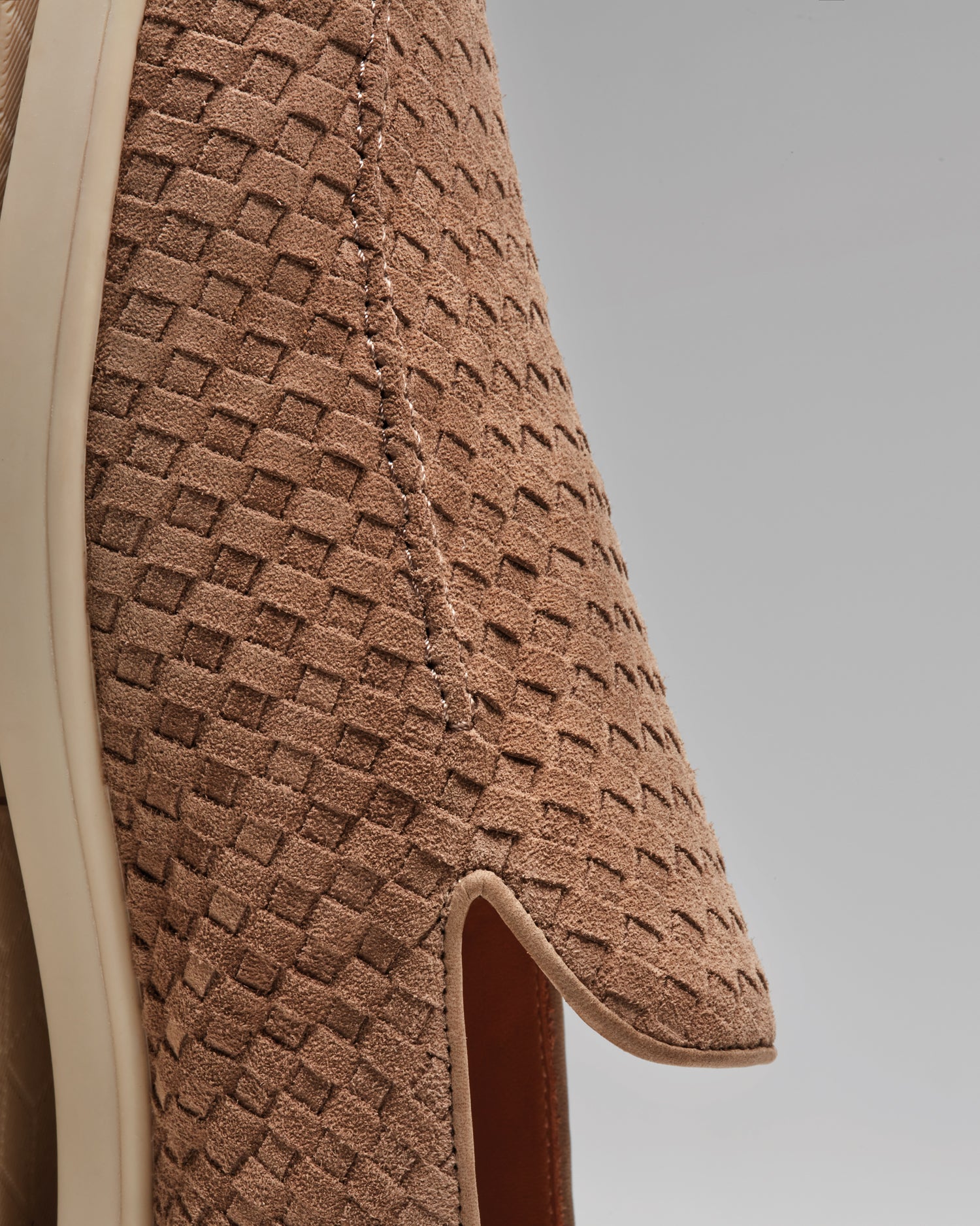 DU3416NWMAUY261GM05 - Mocassino in suede intrecciato marrone "taupe"