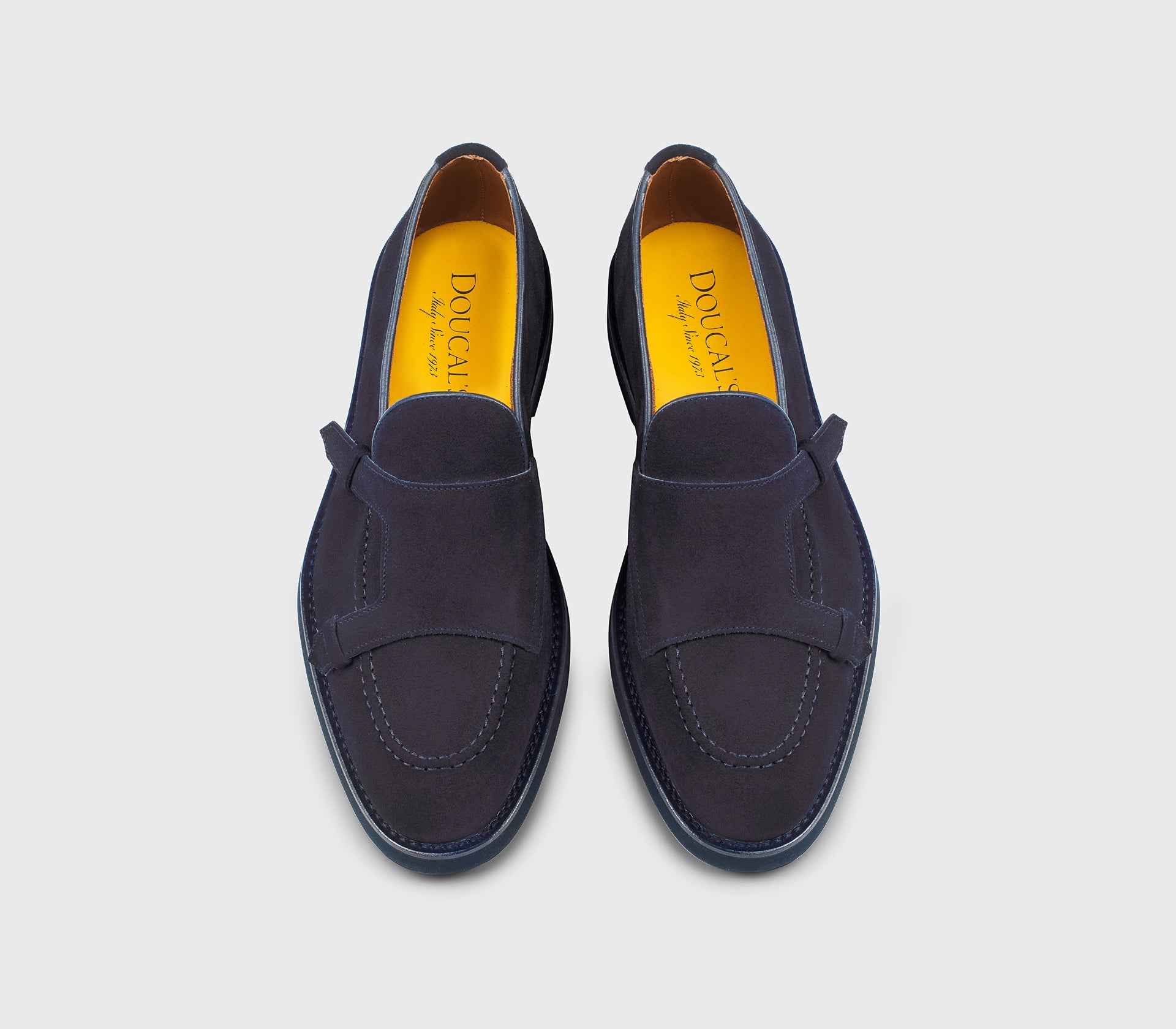 DU3419SALOUF009BB00 - Mocassino con dettaglio "passante" in suede blu