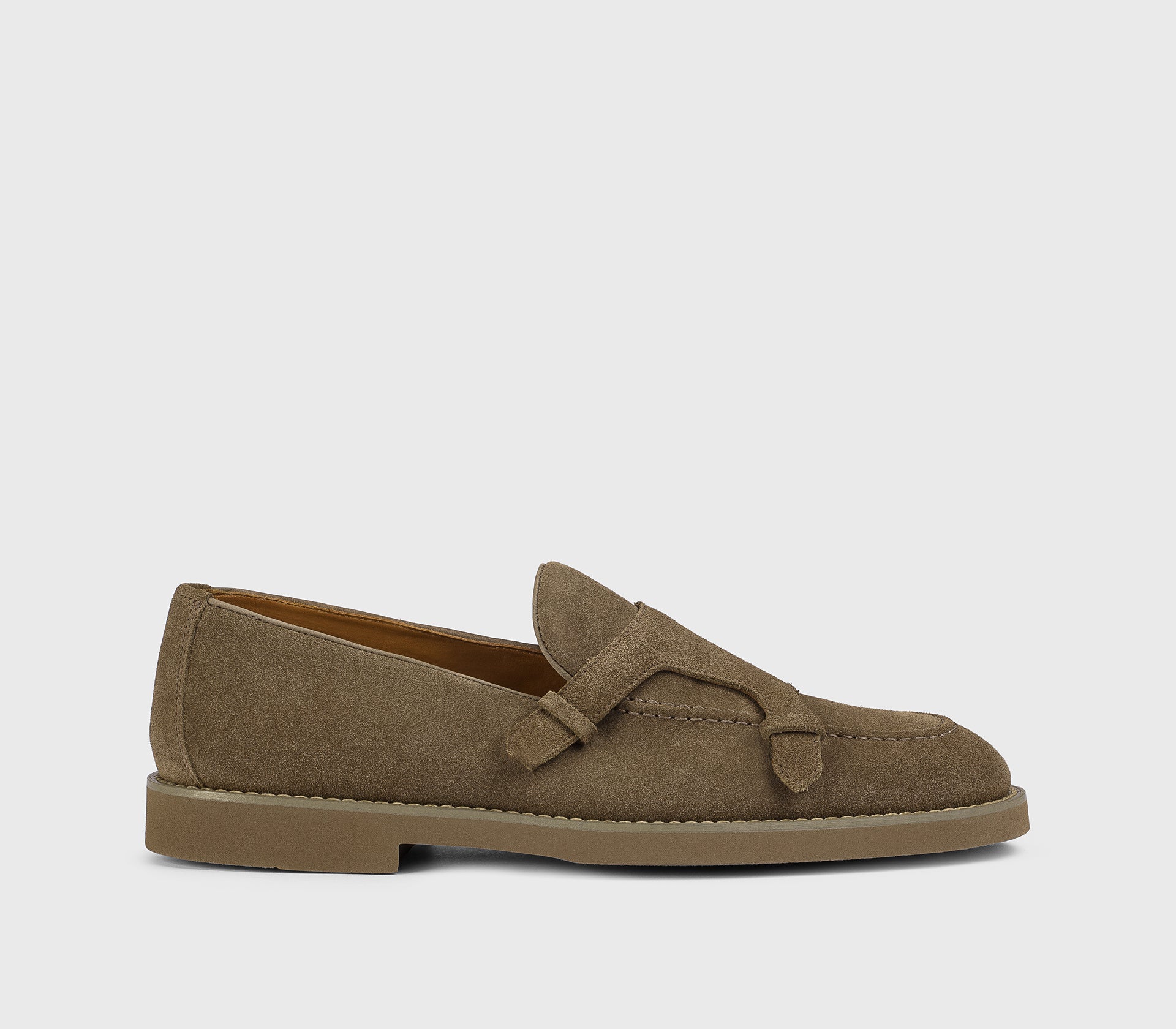 DU3419SALOUF009ZM08 - Mocassino con dettaglio "passante" in suede cacao