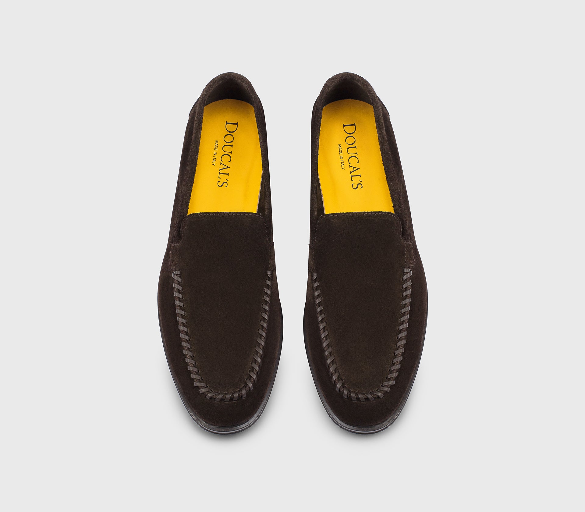 DU3517NOTTUY009TM23 - Mocassino in suede con infilature marrone "terre"