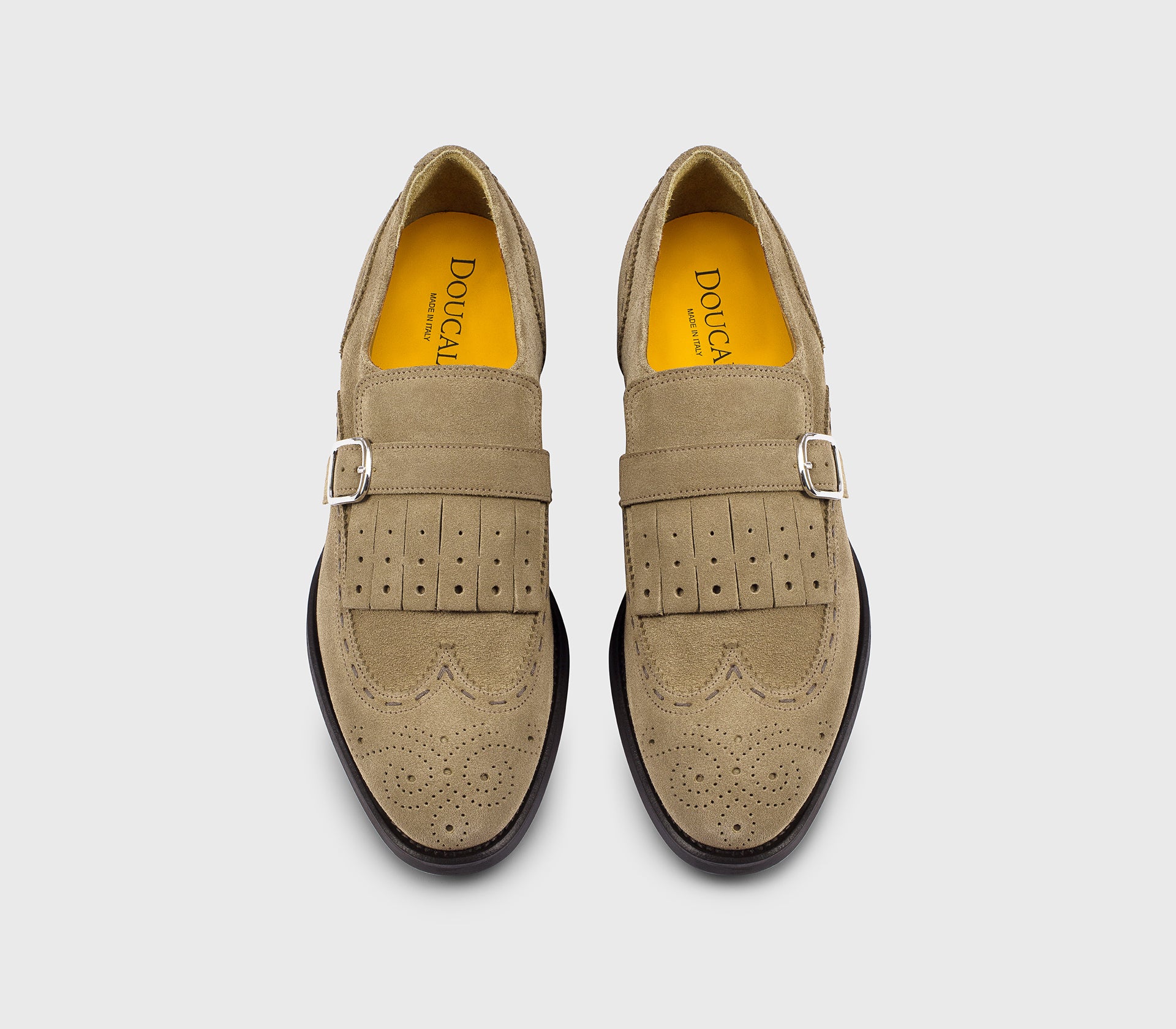 DU3536ORVXUF009TM08 - Mono fibbia con frangia in suede cacao