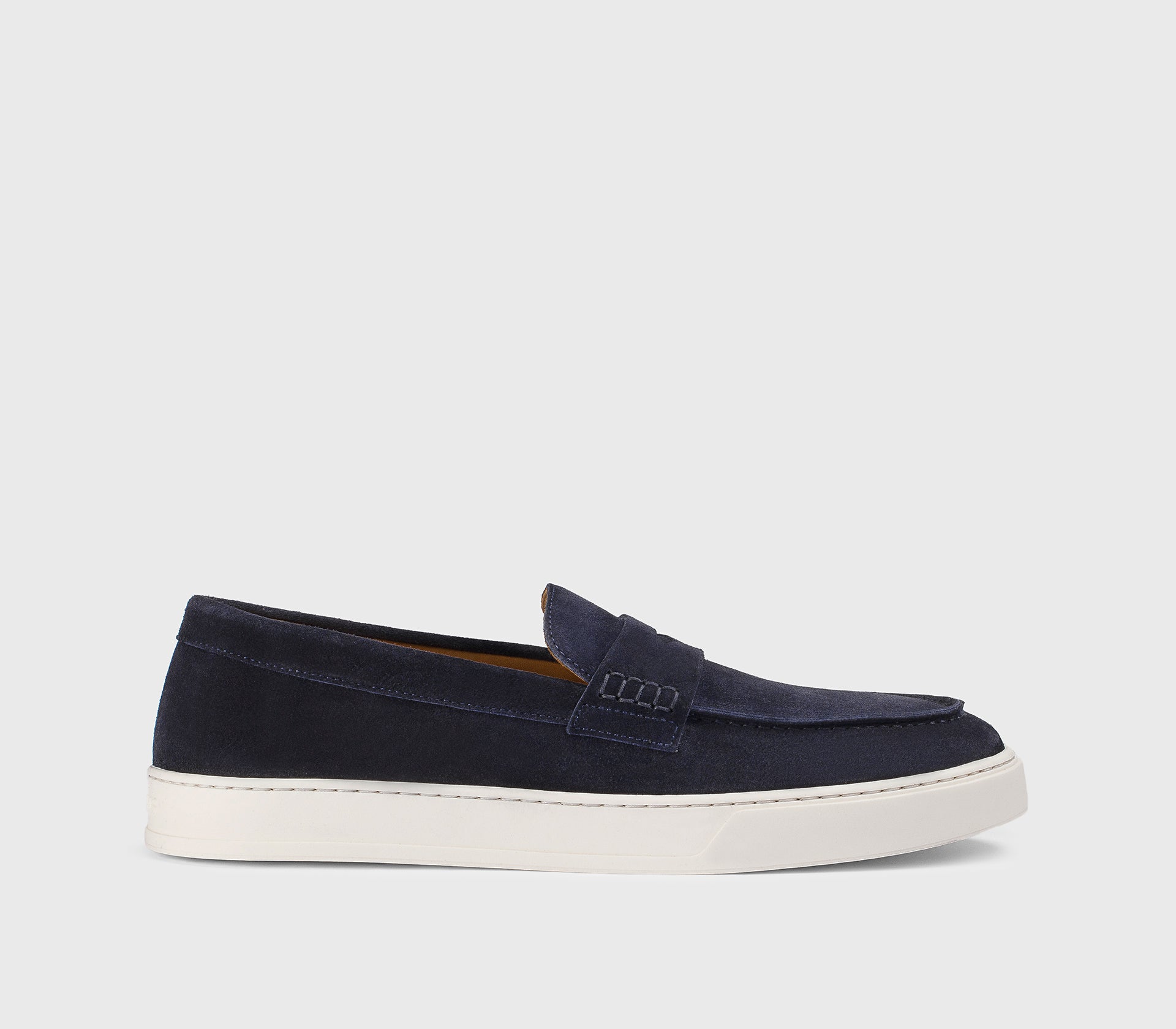 DU3546STEVUY009EB00 - Mocassino slip-on con mascherina in suede blu