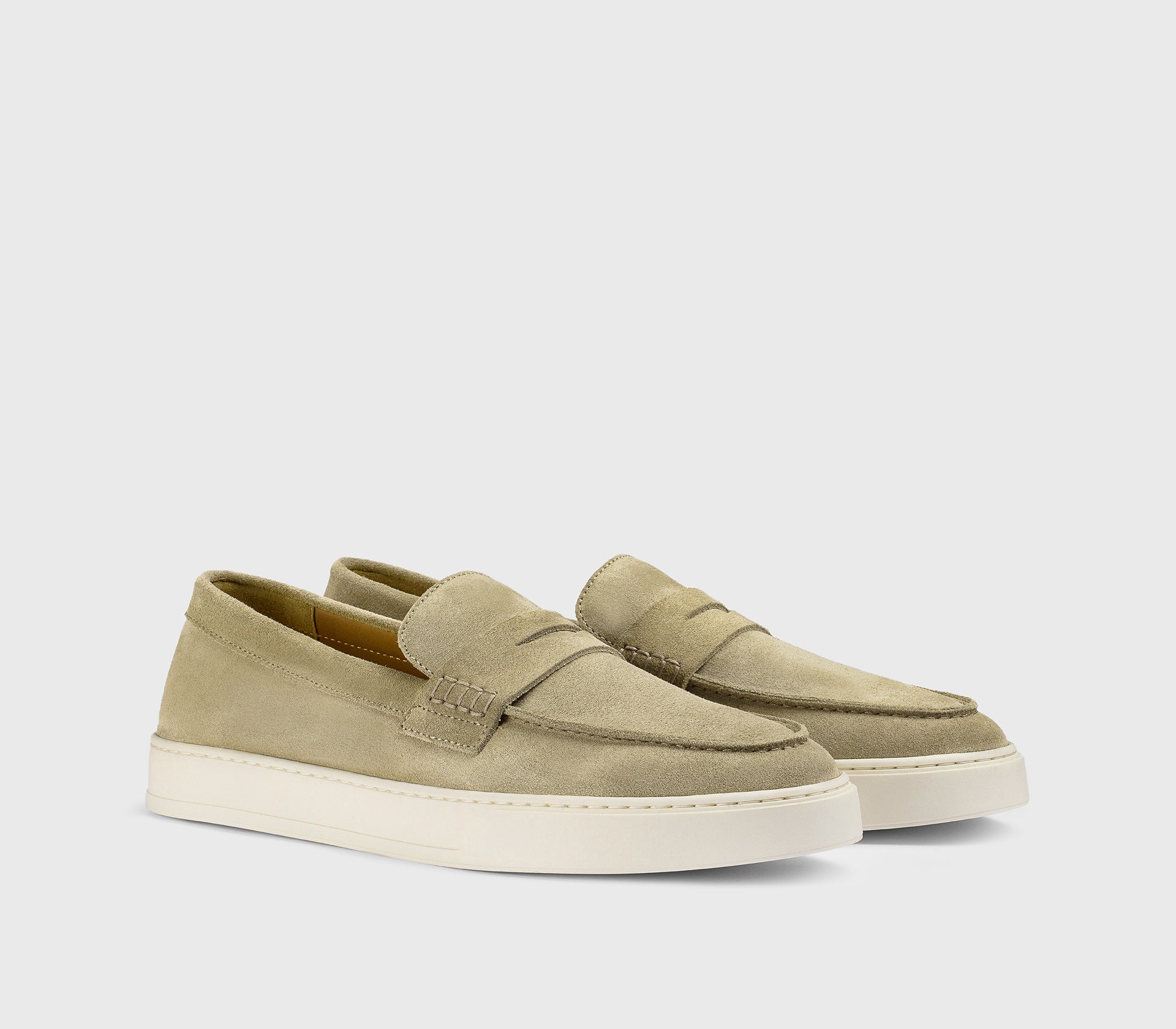DU3546STEVUY009EC15 - Mocassino slip-on con mascherina in suede sabbia