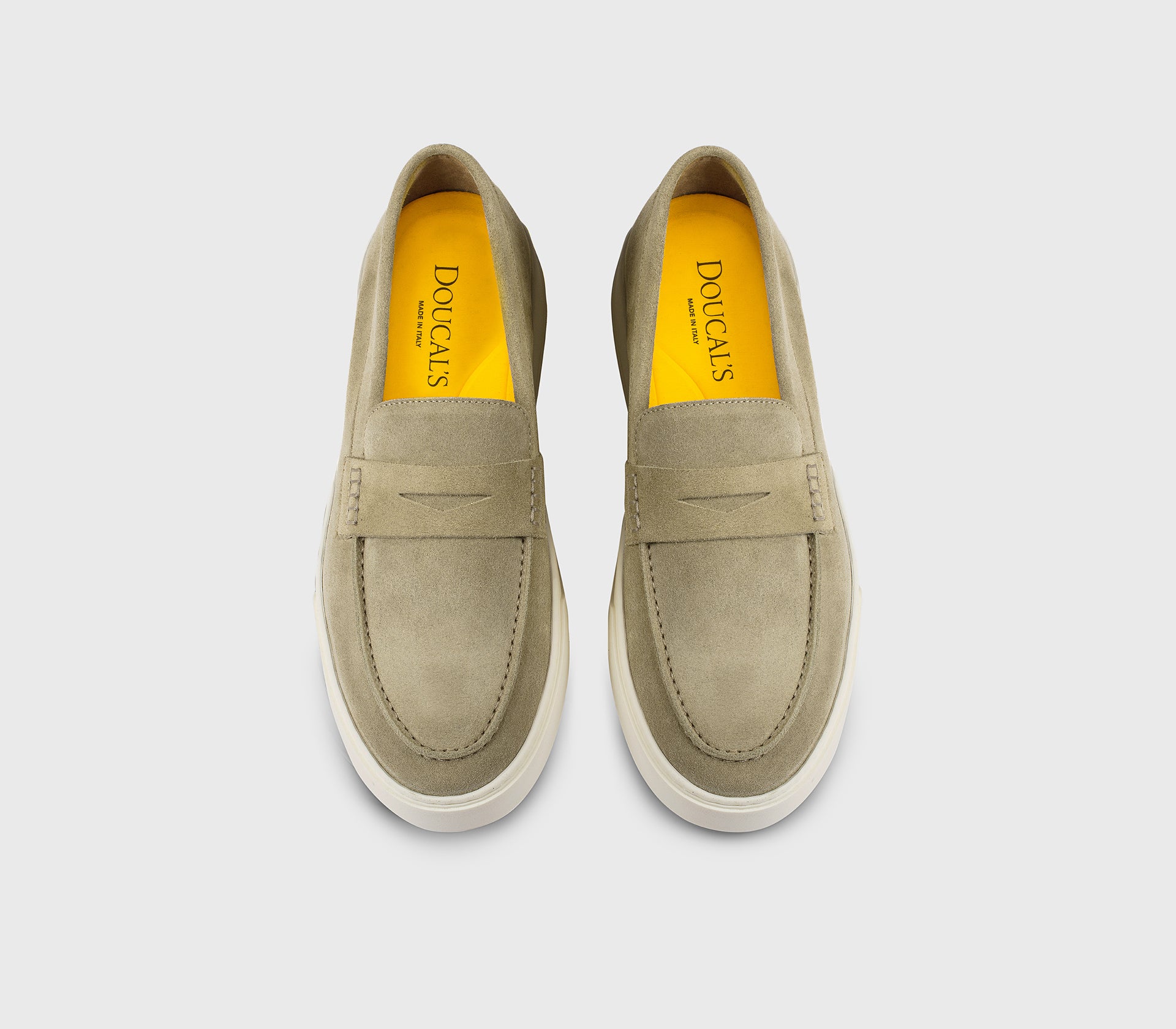 DU3546STEVUY009EC15 - Mocassino slip-on con mascherina in suede sabbia