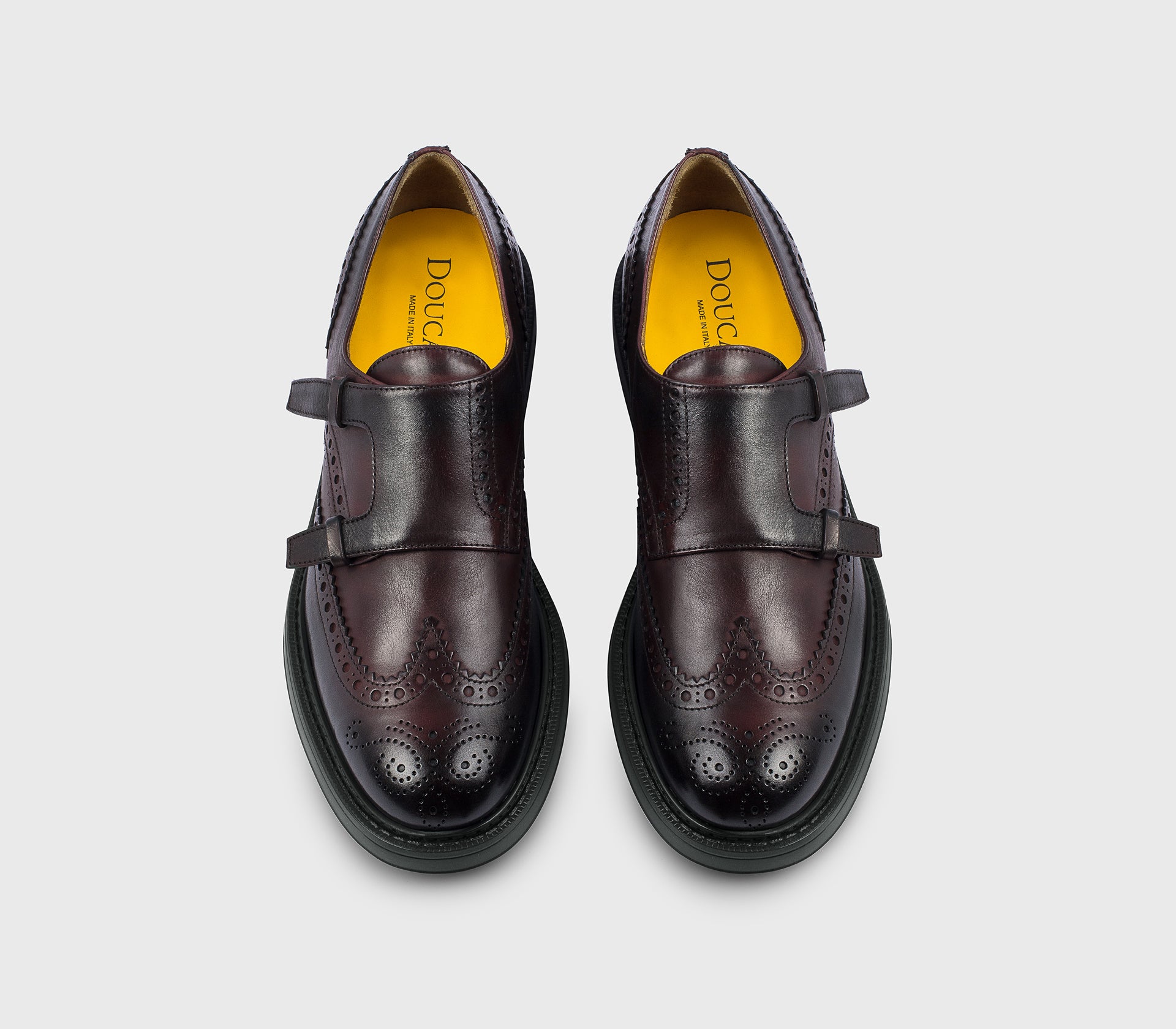 DU3567HENRUF188NL01 - Doppia fibbia con dettaglio "passante" in pelle burgundy