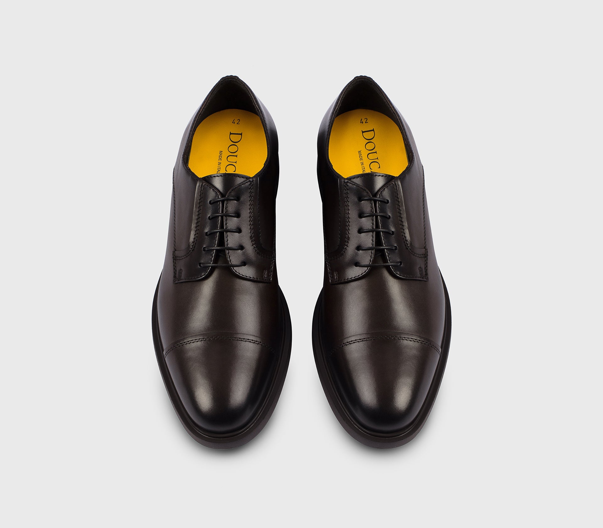 DU3578MARCUF159TM29 - Stringata derby in pelle testa di moro