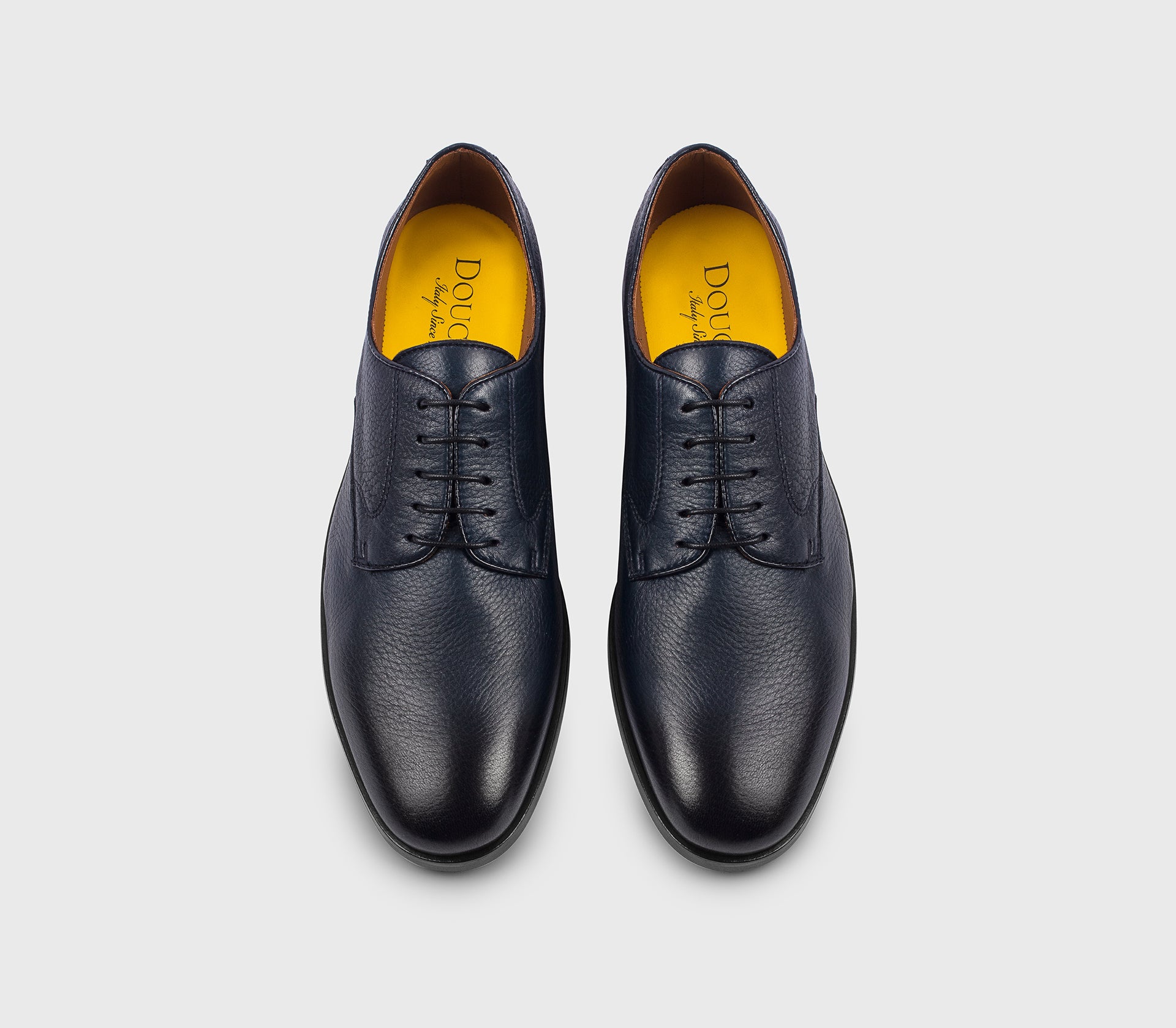 DU3592STREUF054NB00 - Stringata derby in pelle di cervo blu