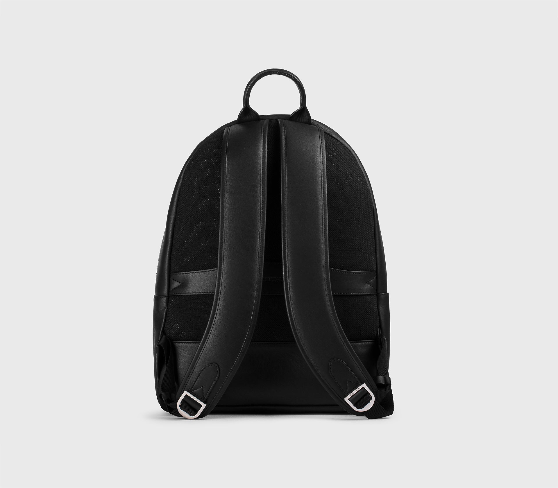 Black leather backpack