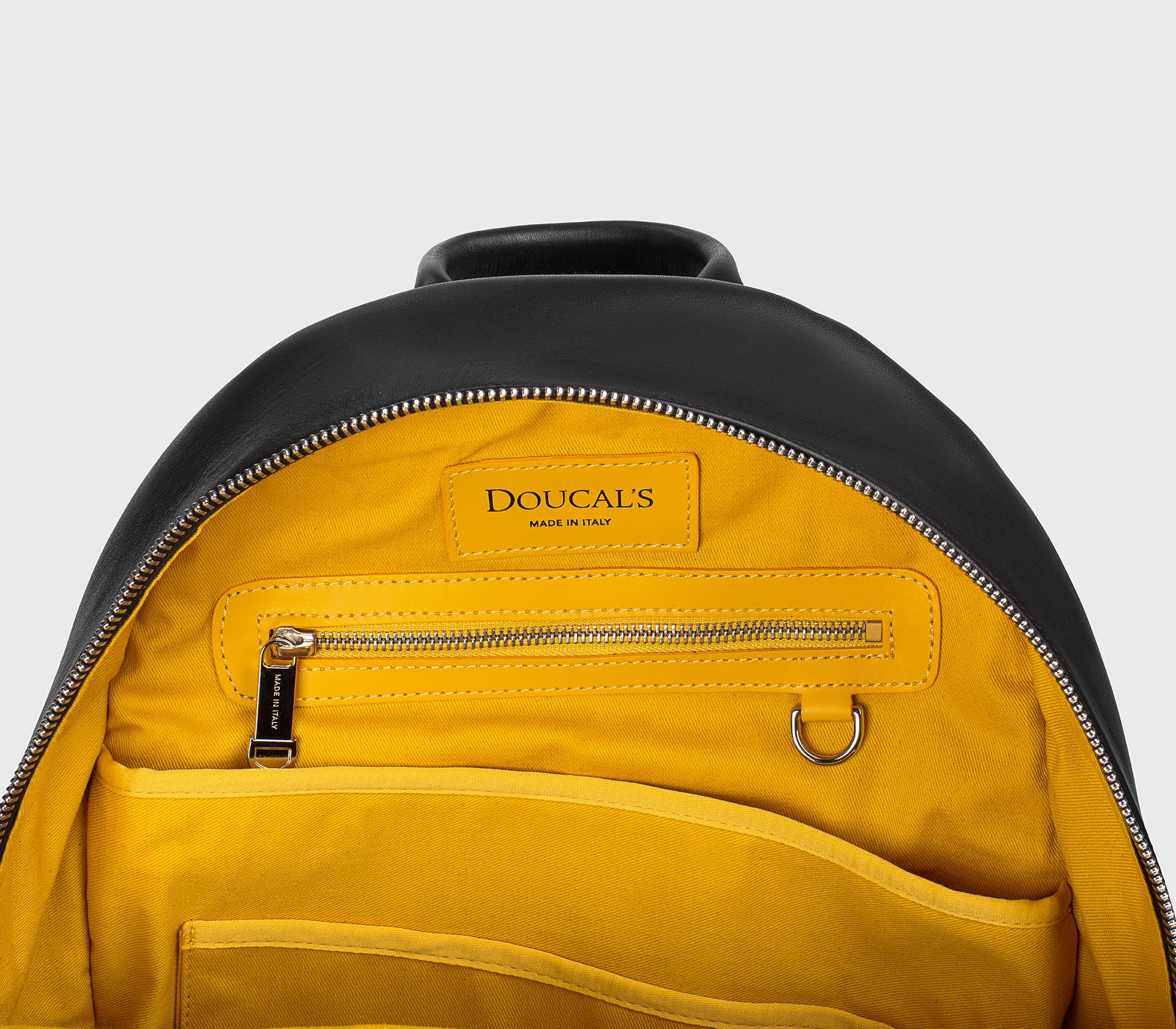 Black leather backpack